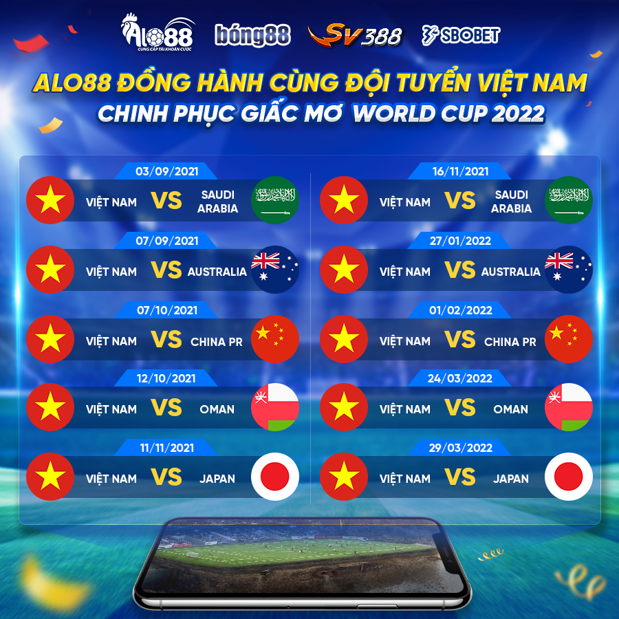 lịch thi đấu world cup 2022 của đội tuyển Việt Nam